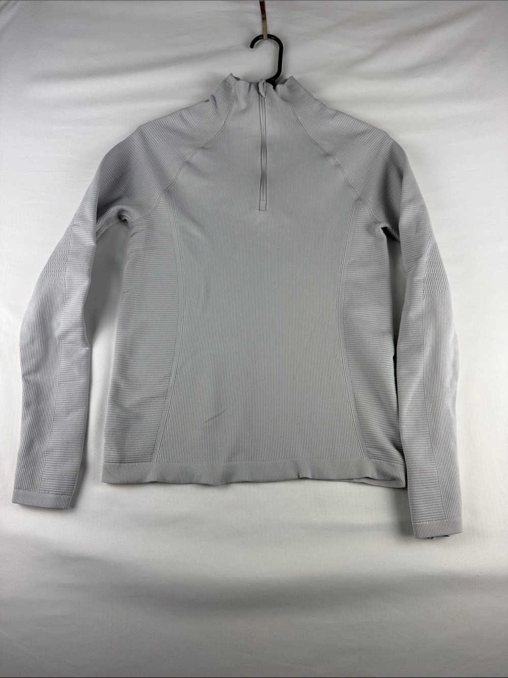 Athleta Momentum Gray Seamless Half Zip Pullover Women's Size Small